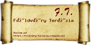 Földváry Terézia névjegykártya
