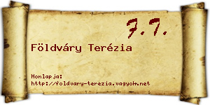 Földváry Terézia névjegykártya