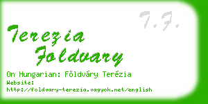 terezia foldvary business card